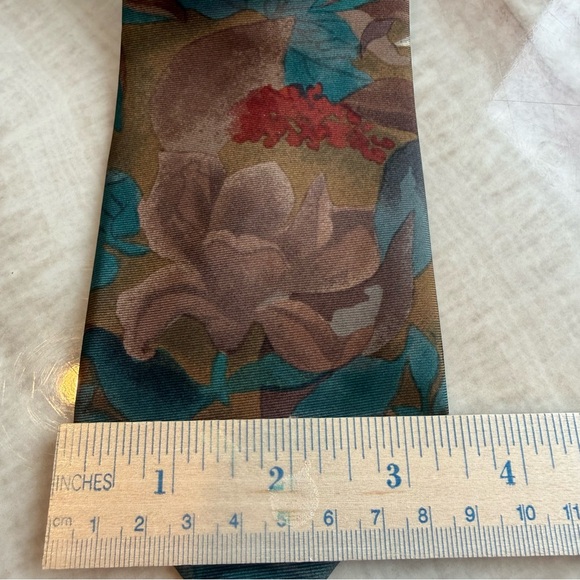 Brooks Brothers Floral Tie - Teal and Brown - Picture 5 of 7